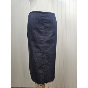 Anna Molinari Pencil Skirt Black Lace Trim Women's Size 42/6-8 Made in Italy